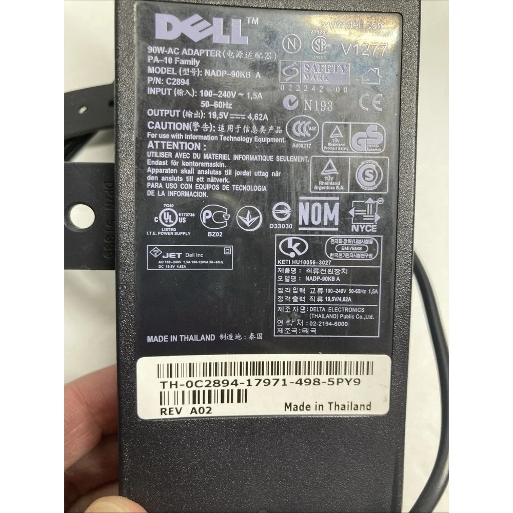 Laptop AC Adapter Charger for Dell NADP-90kb P-10 PA 10 0DF266 YP368 CN-0DF266